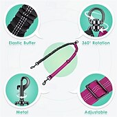 abordables Collares, Arnés y Correas-2pcs Dual Dog Leash Attachment - Double Leashes for Training Small to Large Dogs - Adjustable Strap Shock Absorbing Bungee Leashes