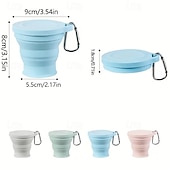baratos Recreação ao Ar Livre-Conjunto de 3/6 copos dobráveis de silicone para uso externo com mosquetão, copos de bebida dobráveis, copos de água criativos e práticos com tampa de silicone multiuso.