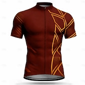 economico Maglie da uomo-Da uomo Maglia da Ciclismo Geometrico Manica Corta Bicicletta Maglia Top con 3 tasche posteriori Resistente ai Raggi UV Asciugatura Rapida Con tasche Cerniera Frontale Gli sport Blu Rosso Verde