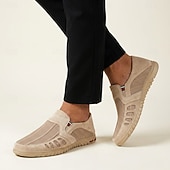 economico Scarpe Casual Slip-On-mocassini casual da uomo beige, leggeri, traspiranti e comodi, perfetti per camminare, eleganti e informali, ideali per l'uso quotidiano, i viaggi, la guida, l'ufficio e un look rilassato per il fine settimana.
