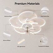 halpa Kattotuuletinvalaisimet-geometrinen kattotuuletin himmennettävä valojen kaukosäätimellä, 6 nopeutta 3 väriä musta matalaprofiilinen kattotuuletin valolla keittiöön, makuuhuoneeseen, olohuoneeseen