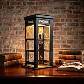 cheap Decorative Lights-Vintage Phone Booth Ambient Lamp, Retro Classic Design Warm LED Light, Phone Booth Lamp for Bedroom, Home Office, Study &amp; Bar Decor