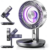 cheap Camping Lights &amp; Lanterns-2026 Upgrade Foldable LED Color Changing USB Rechargeable Quiet Mini Desktop Fan, 5-Speed Adjustable, Long Battery Life, Portable for Bedroom, Office, Dorm, Outdoor, Travel, Camping
