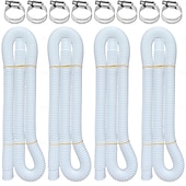 baratos eletrodomésticos-Conjunto de 4 mangueiras de reposição para bomba de filtro de piscina com braçadeiras de aço inoxidável, mangueira acessória de 1,25" de diâmetro e 59" de comprimento para piscinas acima do solo,