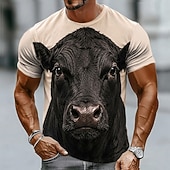  Per uomo Animale Mucca Maglietta Manica Corta maglietta Stampa 3D Girocollo Camicia Divertente Casuale Quotidiano Streetwear Bianco Nero Estate Primavera Abbigliamento S M L XL 2XL 3XL