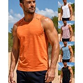 cheap Running Tee &amp; Tank Tops-Men's Solid Colored Workout Tank Top Running Tank Top Gym Tank Top Summer Spring Sleeveless Quick Dry Lightweight Moisture Wicking Breathable Gym Workout Running Walking Jogging Fitness Blue White