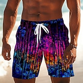 economico Piante e Fiori Tropicali-Per uomo Piante Bambù Costumi da bagno Costumi da bagno Pantaloncini da bagno Pantaloncini da Surf Misura del girovita medio Casual Quotidiano All'aperto Tasche Laterali fodera in rete Coulisse