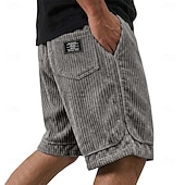 economico Pantaloncini casual-Per uomo Shorts Pantaloncini casual Pantaloncini di velluto a coste Tasca Elastico in vita Semplice Tinta unita Comodità Traspirante Lunghezza al ginocchio Casuale All'aperto Spiaggia Vacanza Moda