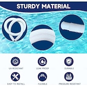 baratos eletrodomésticos-Conjunto de 4 mangueiras de reposição para bomba de filtro de piscina com braçadeiras de aço inoxidável, mangueira acessória de 1,25" de diâmetro e 59" de comprimento para piscinas acima do solo,