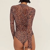 cheap One Pieces Rash Guards-Women's Bathing Suit One Piece Swimsuits Graphic Zip Up UV Protection Long Sleeve Swimwear Surfing Beach Vacation Spring