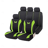 cheap Car Seat Covers-9PCS Butterfly Car Seat Covers Full Set, Universal Fit Breathable Fabric Automotive Seat Protectors for Cars SUVs Trucks Sedans, Stylish Butterfly Embroidery Interior Accessories