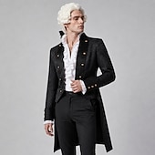 cheap Outerwear-Retro Vintage Medieval Renaissance Coat Long Sleeves Gentleman Nobleman Jacquard Fancy Dress Men's Halloween Carnival Performance Renaissance Fair LARP Adults' Coat