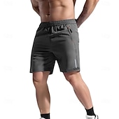 abordables Casual Shorts-Men's Athletic Shorts Shorts Summer Shorts Beach Shorts Casual Shorts Pocket Elastic Waist Plain Quick Dry Breathable Short Casual Outdoor Beach Vacation Fashion Lake blue Black Micro-elastic
