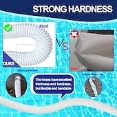 baratos eletrodomésticos-Conjunto de 4 mangueiras de reposição para bomba de filtro de piscina com braçadeiras de aço inoxidável, mangueira acessória de 1,25" de diâmetro e 59" de comprimento para piscinas acima do solo,