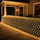 economico Luci con tensione della spina-Luci a rete a LED, ghirlanda decorativa per esterni, 6x4 m, 880 LED, luci a stringa per esterni, luci a rete per patio, giardino, siepi, recinzioni, decorazioni per esterni