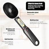 ieftine Ustensile Bucătărie &amp; Gadget-uri-Lingură digitală 500g/0.1g, lingură electronică de măsurat cu afișaj LCD, cântar alimentar de înaltă precizie pentru cafea, făină, lapte praf, copt, gătit și porționare nutrițională