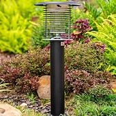 abordables Lampe anti-insectes-Piège à moustiques solaire d'extérieur en acier inoxydable, résistant aux insectes volants et étanche, idéal pour la terrasse, le jardin ou la cour.