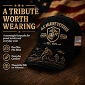 economico 250° Anniversario degli Stati Uniti-Cappellino da baseball per veterani dei Marines statunitensi, cappello militare ricamato con toppa della bandiera americana, cappellino trucker patriottico regolabile per veterani, per tutti i giorni,