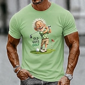 preiswerte 3D-T-Shirts-Herren Gitarre Alter Mann T Shirt Kurzarm T-Shirt 3D-Druck Rundhalsausschnitt Hemd Lustig Lässig Täglich Straße Blau Gelb Purpur Sommer Frühling Bekleidung S M L XL 2XL 3XL