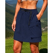 preiswerte Unterteile-Damen Cargoröcke Outdoor-Röcke Sommer Außen Normale Passform Schnelltrocknend Leicht Elastisch Atmungsaktiv Rock Elastischer Bund Schwarz Elfenbein Tennis Golfspiel Camping / Wandern / Höhlenforschung