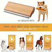 abordables Cuidado del cabello-Cepillo de madera para mascotas, gatos, perros, caballos, herramienta para eliminar la muda de pelo, peine para pelo largo, autolimpiante