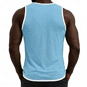 economico Canotte da palestra-Per uomo Maglietta di cotone Maglietta senza maniche Senza Maniche Scollo a V Estate Semplice Moda Essenziale Casual Snello Morbido Casuale Spiaggia Vacanza Bianco Nero Blu Maglietta Top per Uomo