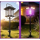 cheap Decorative Lights-Solar Bug Zapper Outdoor, Solar Mosquito Zapper, Rechargeable Battery, Waterproof Electric Fly Zapper for Patio, Backyard, Garden, Camping
