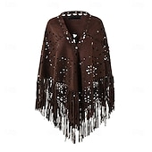 cheap Tops-Retro Vintage Hippie 1970s Cape Hippie Tassel Fringe Fancy Dress Women's Carnival Music Festival Holiday Adults'