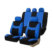 economico Coprisedili per auto-Set completo di 9 coprisedili universali per auto, in tessuto a rete di poliestere traspirante, per auto, SUV, berline e camion. Eleganti accessori per interni bicolore, facili da installare.