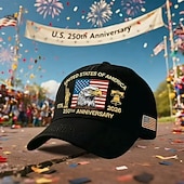  Cappello per il 250° anniversario degli Stati Uniti (1776-2026), con aquila calva patriottica. &berretto da baseball con bandiera americana ricamata e statua della libertà &Regalo commemorativo del
