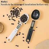 ieftine Ustensile Bucătărie &amp; Gadget-uri-Lingură digitală 500g/0.1g, lingură electronică de măsurat cu afișaj LCD, cântar alimentar de înaltă precizie pentru cafea, făină, lapte praf, copt, gătit și porționare nutrițională