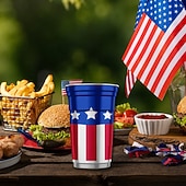  10 wiederverwendbare Aluminiumbecher zum 250. Jahrestag der USA, patriotische Jubiläumsbecher für Unabhängigkeitstag, Grillpartys, Picknicks, Feiertage, wiederverwendbare Metallbecher
