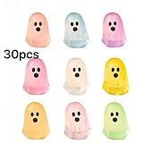 economico Esculturas-30PCS Glow in The Dark Ghost Charms for Halloween, Cute Transparent White Resin Ghost Pendants for Jewelry Making, DIY Crafts, Necklace Bracelet Earrings Accessories, Mini Ghost Ornaments Gifts
