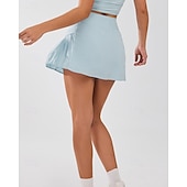 preiswerte Damenröcke &amp; Skorts-Damen Einfarbig Lässiger Rock Tennis-Skort Tennisröcke mit Shorts Tasche Schnelltrocknend Atmungsaktiv Laufen Fitness Yoga Rock Laufrock Weiß Schwarz Blau Tennisbekleidung