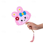  Kit fai da te da 6 pezzi per realizzare ventagli in feltro a forma di animali, ventagli in bambù fatti a mano con nappe, attività creativa estiva di arte e artigianato, panda, coniglietto, ape,