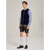 billiga Trachtenväst-Oktoberfest Trachten-väst Traditionell bayersk väst Broderi Sammet Hög krage Kraghalsband Tyska Alpint Arv Ängar Herr Karnival Ölfestival Traditionell stil tyg
