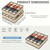 abordables Almacenamiento y organización-Paquete de 2 organizadores de cajones plegables de 24 compartimentos con ganchos: caja portátil para guardar calcetines y ropa interior, ideal para cables y mandos a distancia. Solución de