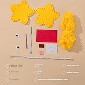  Kit di 6 portachiavi in peluche fai da te per bambini, kit creativo per realizzare bambole pelose fatte a mano, simpatici ciondoli a forma di frutta, stella e nuvola per lo zaino, bomboniere