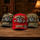 economico 250° Anniversario degli Stati Uniti-Cappello commemorativo del 250° anniversario del Corpo dei Marines degli Stati Uniti, cappello militare regolabile ricamato, copricapo patriottico in omaggio al Corpo dei Marines, regalo di apprezzamento per i veterani, ricordo dell'anniversario per uomin