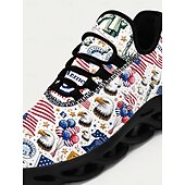 cheap Men Shoes-Men's Patriotic Slip-On Walking Sneakers, American Flag Eagle Print Lightweight Breathable Shoes for 4th of July, USA 250th Anniversary &amp; Outdoor Festivals