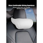 billiga Huvud- och höftstöd till bilen-starfire 1 pack äkta läder hängande bilstol kudde nackstöd nackstöd för tesla 3 s x y modeller svart rött kaffe färger valfritt