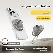 cheap Phone Holder-Magnetic Phone Ring Holder for MagSafe, 180° Adjustable Stainless Steel Kickstand &amp; Finger Grip, Skin-Friendly Liquid Feel, Multi-Angle Stand for iPhone 17 16 15 14 Pro Max