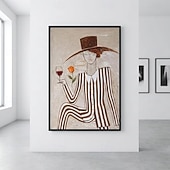 cheap People Paintings-Mintura Handpainted Figures Oil Painting On Canvas Wall Art Modern Decoration Abstract Picture For Home Hotel Decor Rolled Frameless Unstretched Painting