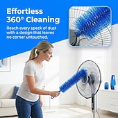 cheap Cleaning Supplies-4 Pcs Bendable Microfiber Head, Reusable Dust Remover, Fan Cleaning Brush, Washable Microfiber Duster for Electric Fans, Air Conditioning, Car Vents, Blinds, Curtains