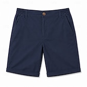 abordables short de travail-Homme Slacks Robe Short Avec Poches Uni Confort Court Occasionnel Quotidien Extérieur Occasionnel bleu marine Micro-Élastique