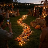abordables Éclairage intérieur sur batterie et USB-Guirlande lumineuse d'automne en forme de feuilles d'érable, décorations lumineuses d'Halloween avec vigne à baies rouges, guirlande lumineuse LED féérique pour la fête des récoltes, décoration