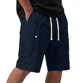 preiswerte Lässige Shorts-Herren Komfortbund Aktiv Shorts Freizeitshorts Sportliche Shorts Tasche Elastischer Bund Rein Einfach Einheitliche Farbe Komfort Schnelltrocknend Knielang Lässig Outdoor Training Sport Sportlich Blau