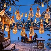 abordables Luces solares para exteriores-Guirnalda de luces solares de 11,6 m con 25 luces LED para camping, playa, bodas, patios, jardines, caminos, fiestas al aire libre y decoración de paisajes.