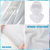 economico riscaldamento e raffreddamento-Set di 3 passamontagna traspiranti e rinfrescanti con protezione solare UV, copertura completa della testa per uomo e donna, ideale per escursionismo, pesca e attività all'aperto. Design versatile 3
