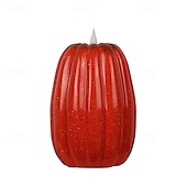 billige Innendørs- og festbelysning-Halloween gresskar LED flammeløst stearinlys, batteridrevet mykt glødende flimrende gresskarlys, AA batteridrevet borddekor til høst Thanksgiving soverom stue spisestue kaféfest